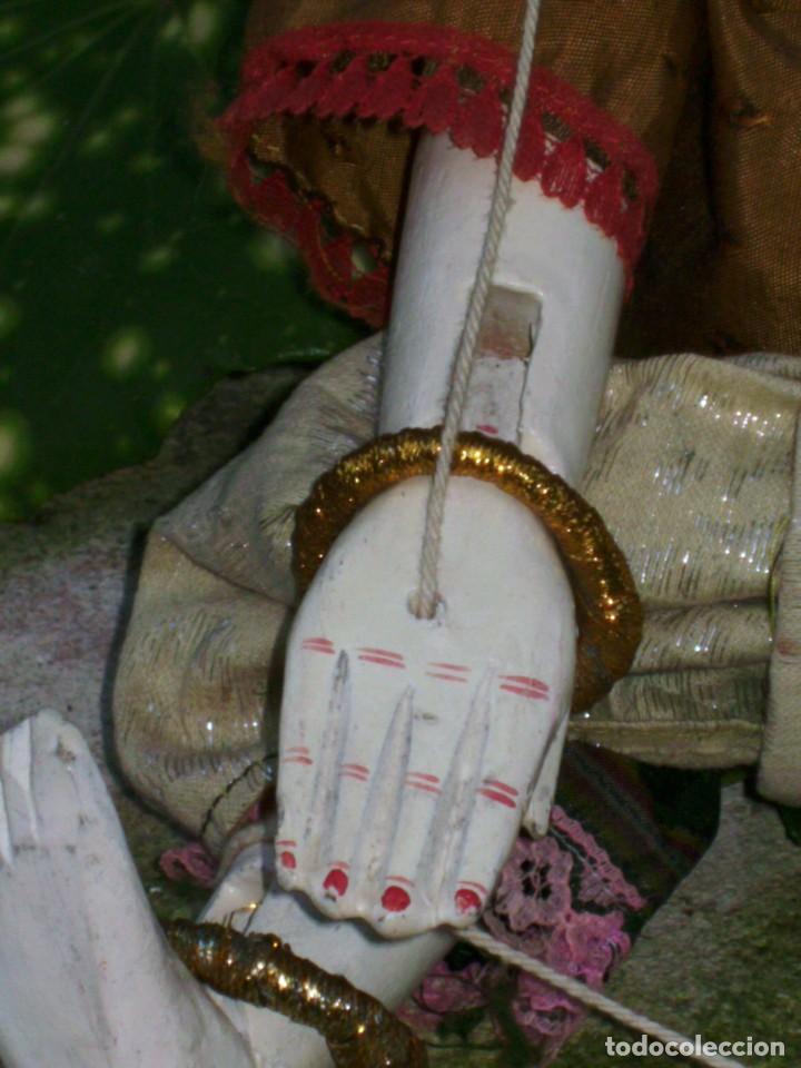Muñecas Extranjeras: Antiguo Títere Indú de madera hecho artesanalmente - Foto 5 - 62785932