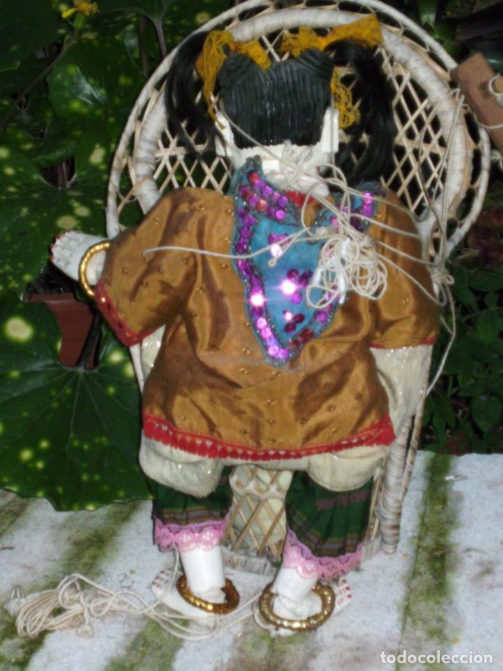 Muñecas Extranjeras: Antiguo Títere Indú de madera hecho artesanalmente - Foto 9 - 62785932