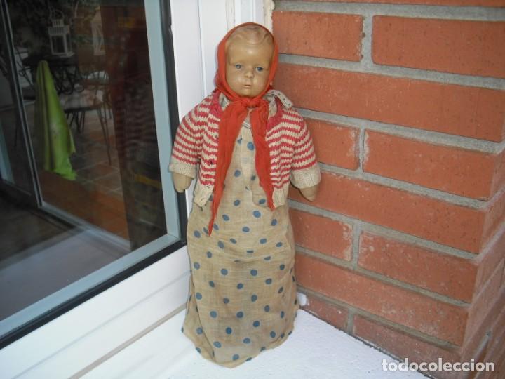 Mu&ntilde;ecas extranjeras: MU&Ntilde;ECA, CABEZA CELULOIDE, CUERPO TRAPO, TOTAL ORIGINAL,EPOCA 2&ordm;WW, 40 CMS - Foto 4