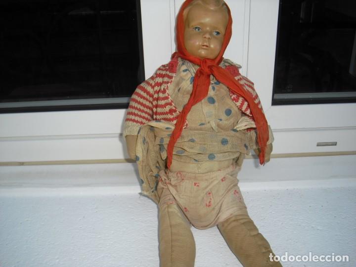 Mu&ntilde;ecas extranjeras: MU&Ntilde;ECA, CABEZA CELULOIDE, CUERPO TRAPO, TOTAL ORIGINAL,EPOCA 2&ordm;WW, 40 CMS - Foto 9