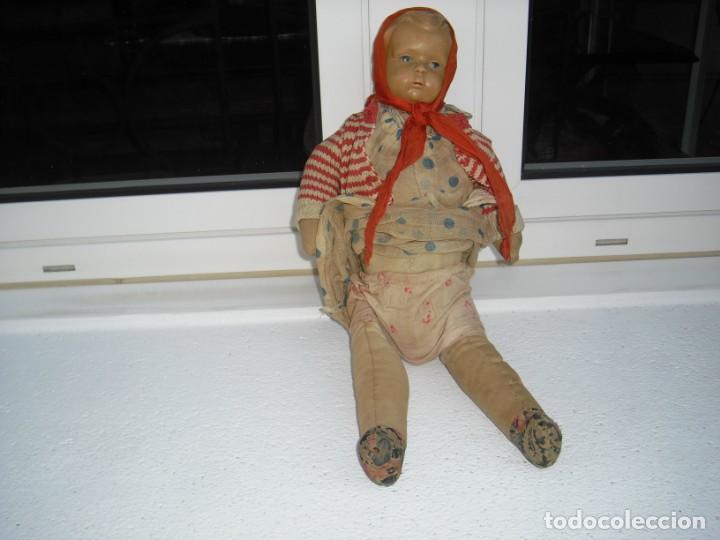 Mu&ntilde;ecas extranjeras: MU&Ntilde;ECA, CABEZA CELULOIDE, CUERPO TRAPO, TOTAL ORIGINAL,EPOCA 2&ordm;WW, 40 CMS - Foto 10