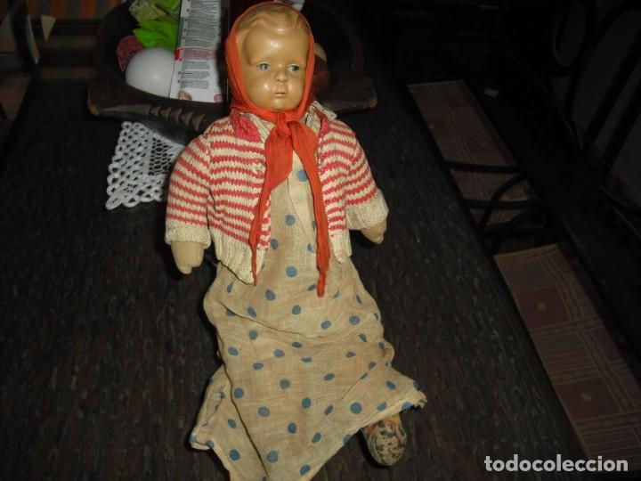 Mu&ntilde;ecas extranjeras: MU&Ntilde;ECA, CABEZA CELULOIDE, CUERPO TRAPO, TOTAL ORIGINAL,EPOCA 2&ordm;WW, 40 CMS - Foto 12