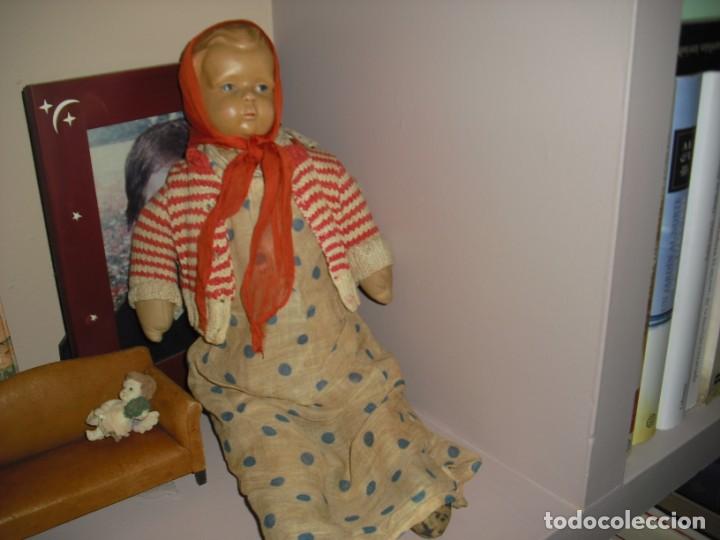 Mu&ntilde;ecas extranjeras: MU&Ntilde;ECA, CABEZA CELULOIDE, CUERPO TRAPO, TOTAL ORIGINAL,EPOCA 2&ordm;WW, 40 CMS - Foto 14