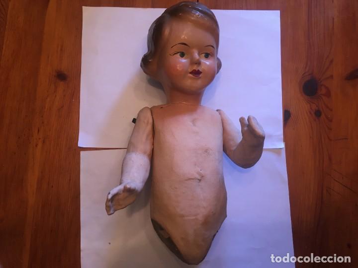 Mu&ntilde;ecas extranjeras: mu&ntilde;eca de carton piedra antigua - Foto 1
