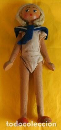 Mu&ntilde;ecas extranjeras: MU&Ntilde;ECA DE MADERA ALEMANA DE MADERA A&Ntilde;OS 40 - Foto 2