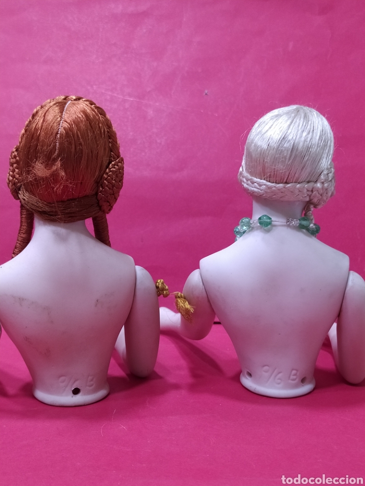 Mu&ntilde;ecas extranjeras: Pareja de bustos de mu&ntilde;ecas en biscuit, a&ntilde;os 20. - Foto 6