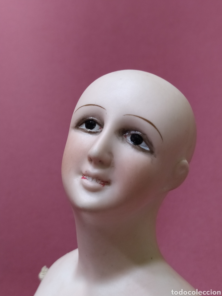 Mu&ntilde;ecas extranjeras: Busto de mu&ntilde;eca en biscuit, a&ntilde;os 20. - Foto 4