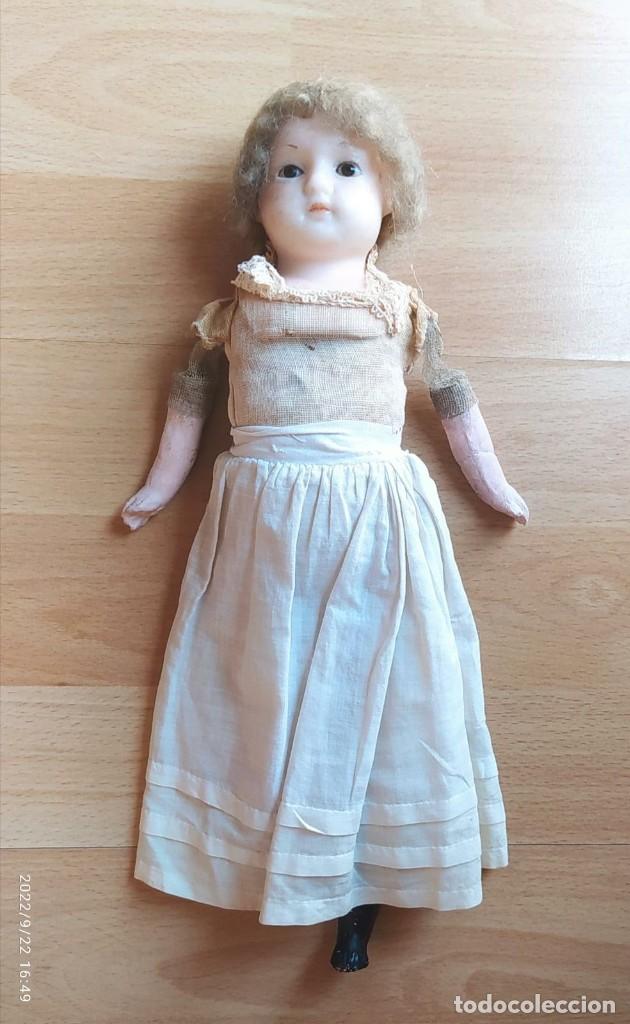 Mu&ntilde;ecas extranjeras: Antigua mu&ntilde;eca de cera s. XIX c. 1860 - Foto 7