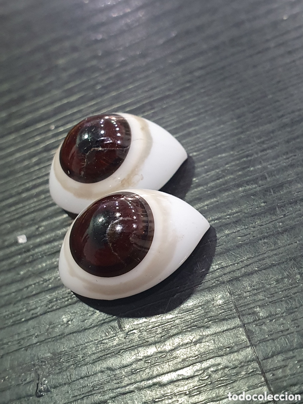 Mu&ntilde;ecas extranjeras: Pareja de ojos avellanados marrones para mu&ntilde;eca. (L80) - Foto 3