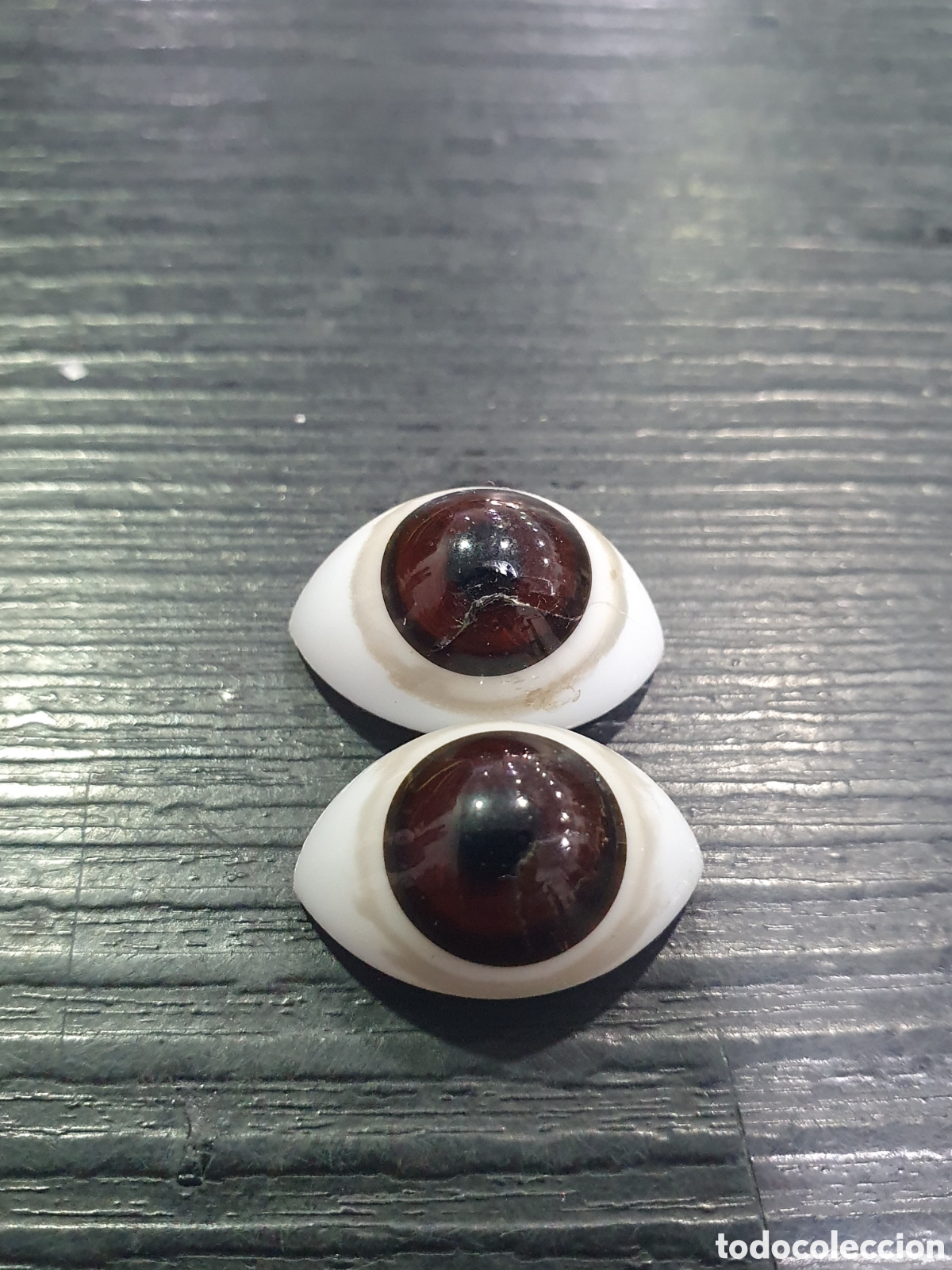 Mu&ntilde;ecas extranjeras: Pareja de ojos avellanados marrones para mu&ntilde;eca. (L80) - Foto 1