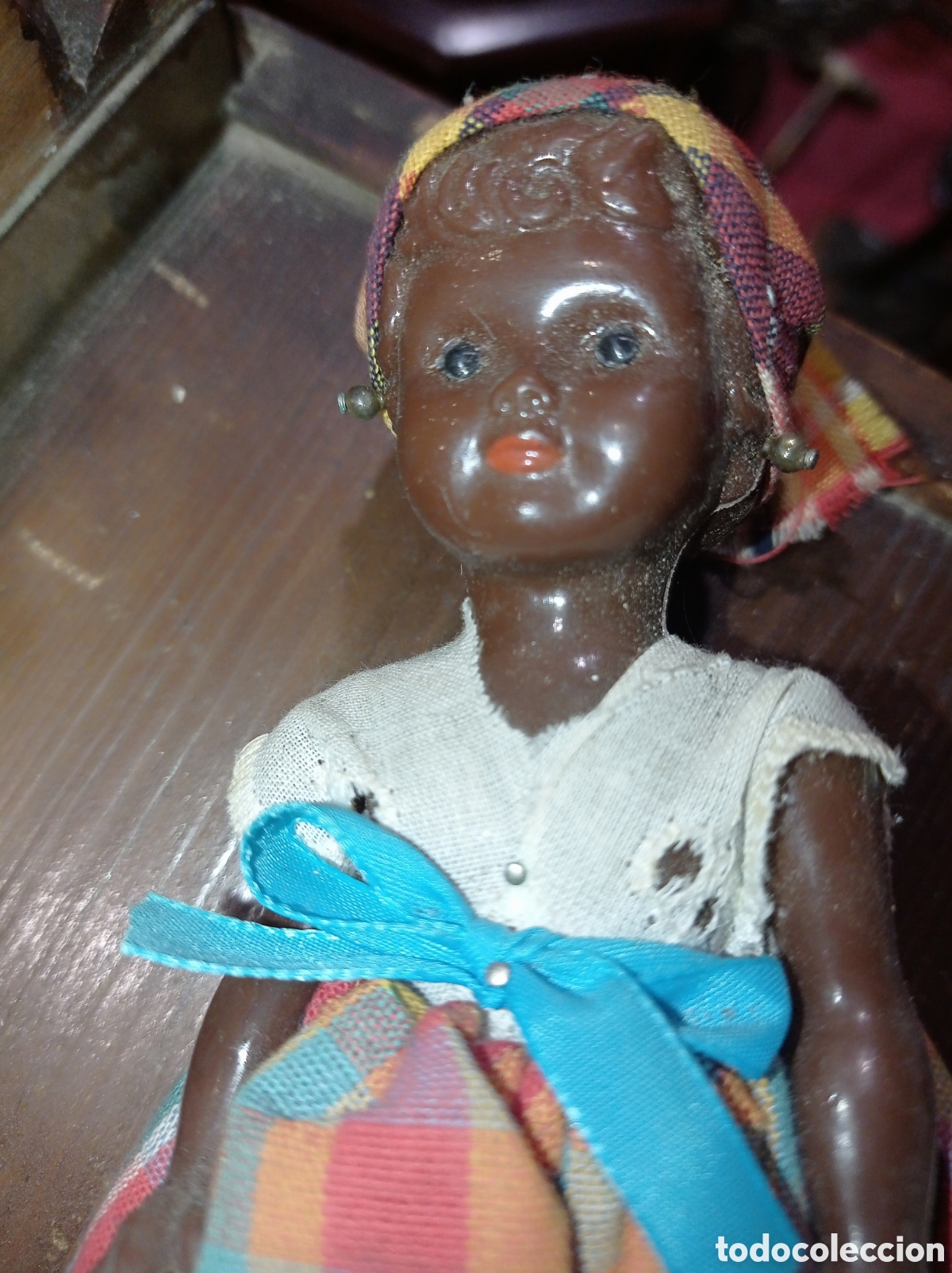 Mu&ntilde;ecas extranjeras: ANTIGUA MU&Ntilde;ECA DE CELULOIDE NEGRITA - Foto 2