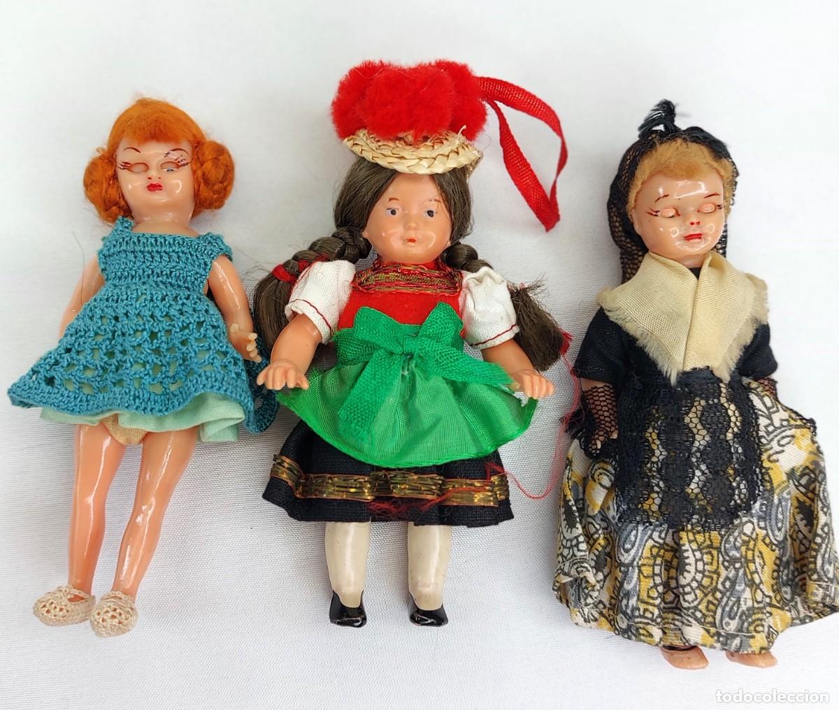 Mu&ntilde;ecas extranjeras: LOTE DE 3 MU&Ntilde;ECA DE CELULOIDE, MIDEN UNOS 10cm. - Foto 3
