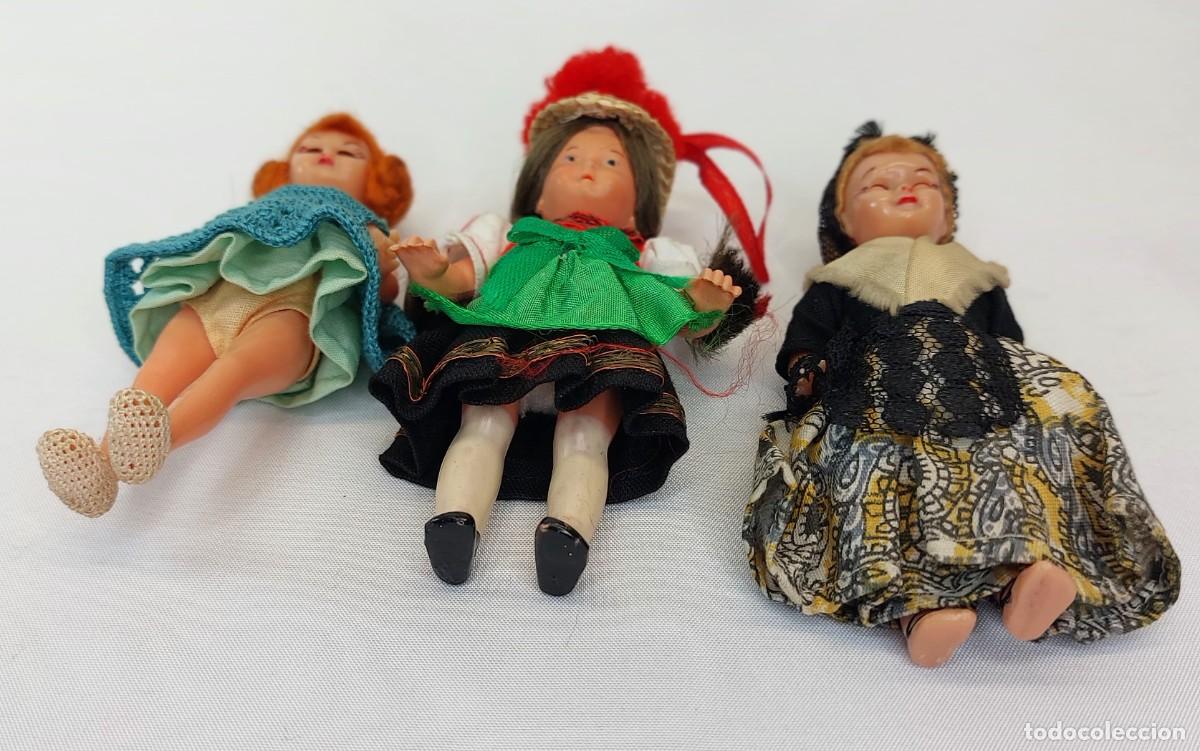 Mu&ntilde;ecas extranjeras: LOTE DE 3 MU&Ntilde;ECA DE CELULOIDE, MIDEN UNOS 10cm. - Foto 4