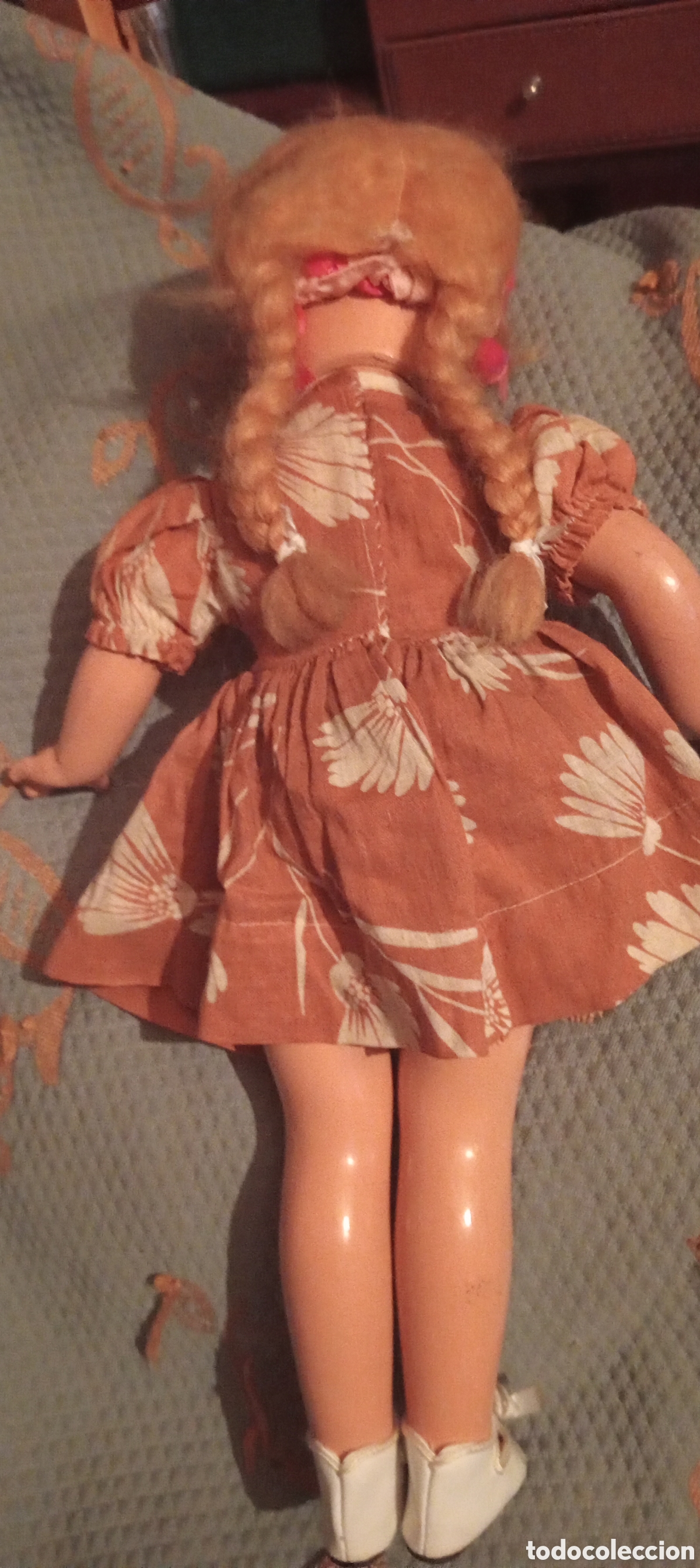 Mu&ntilde;ecas extranjeras: Mu&ntilde;eca antigua de cart&oacute;n piedra - Foto 4