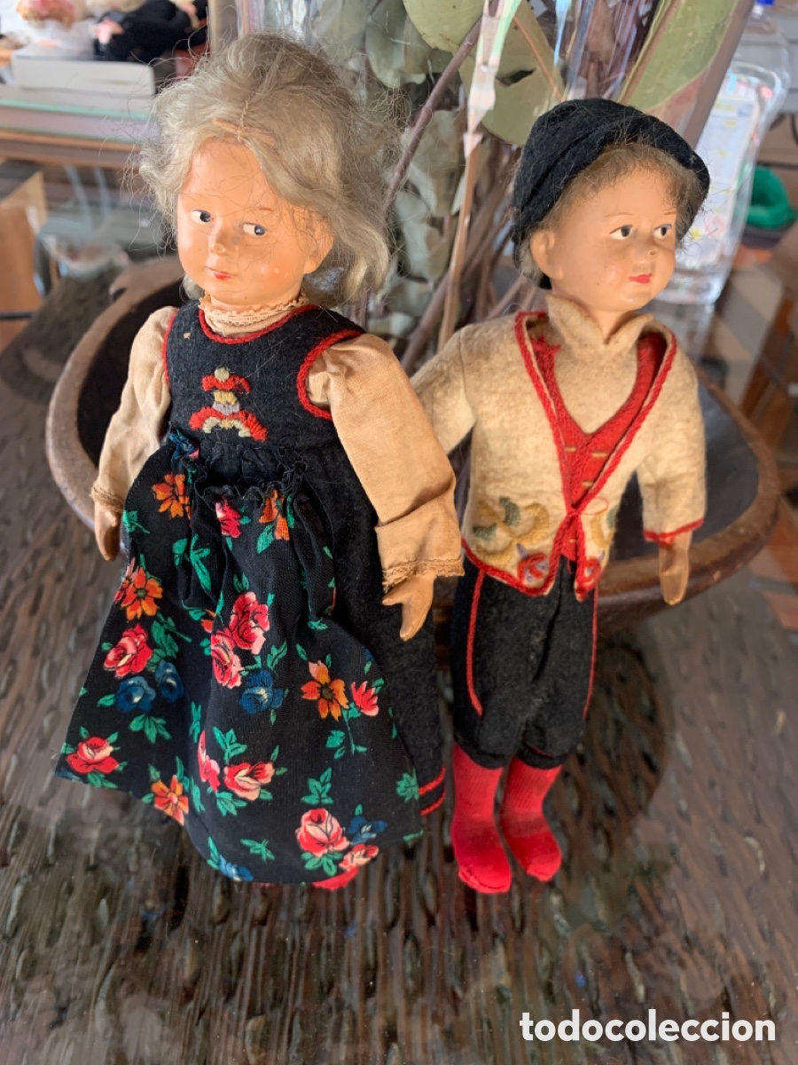 Mu&ntilde;ecas extranjeras: Antigua pareja mu&ntilde;ecos De celuloide, - Foto 6