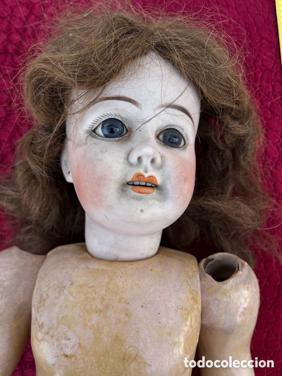 Mu&ntilde;ecas extranjeras: Mu&ntilde;eca antigua cart&oacute;n piedra - Foto 2