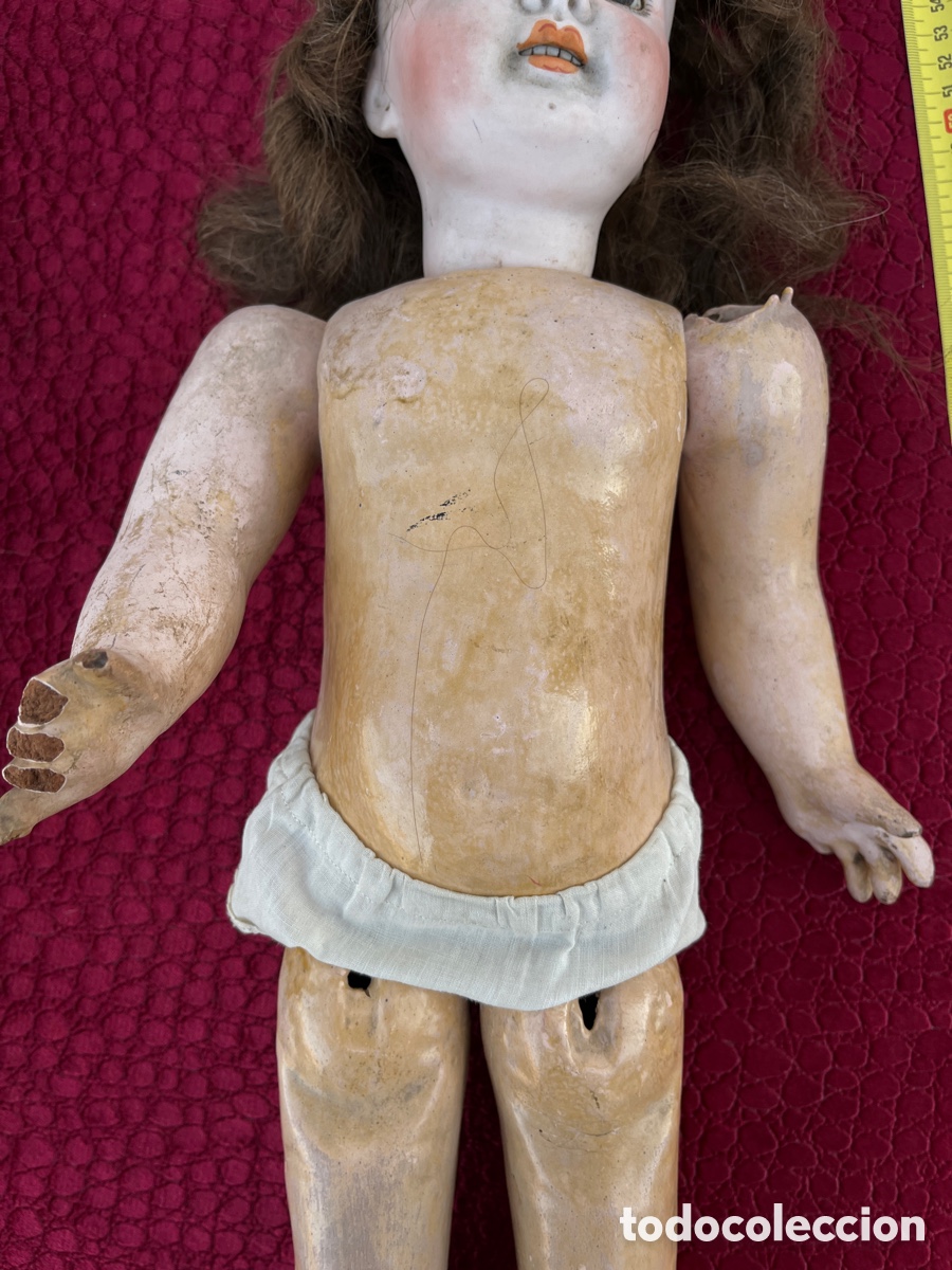 Mu&ntilde;ecas extranjeras: Mu&ntilde;eca antigua cart&oacute;n piedra - Foto 3