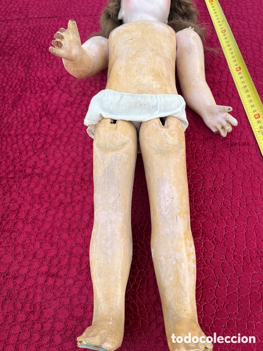 Mu&ntilde;ecas extranjeras: Mu&ntilde;eca antigua cart&oacute;n piedra - Foto 4