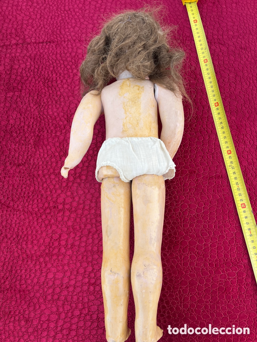 Mu&ntilde;ecas extranjeras: Mu&ntilde;eca antigua cart&oacute;n piedra - Foto 5