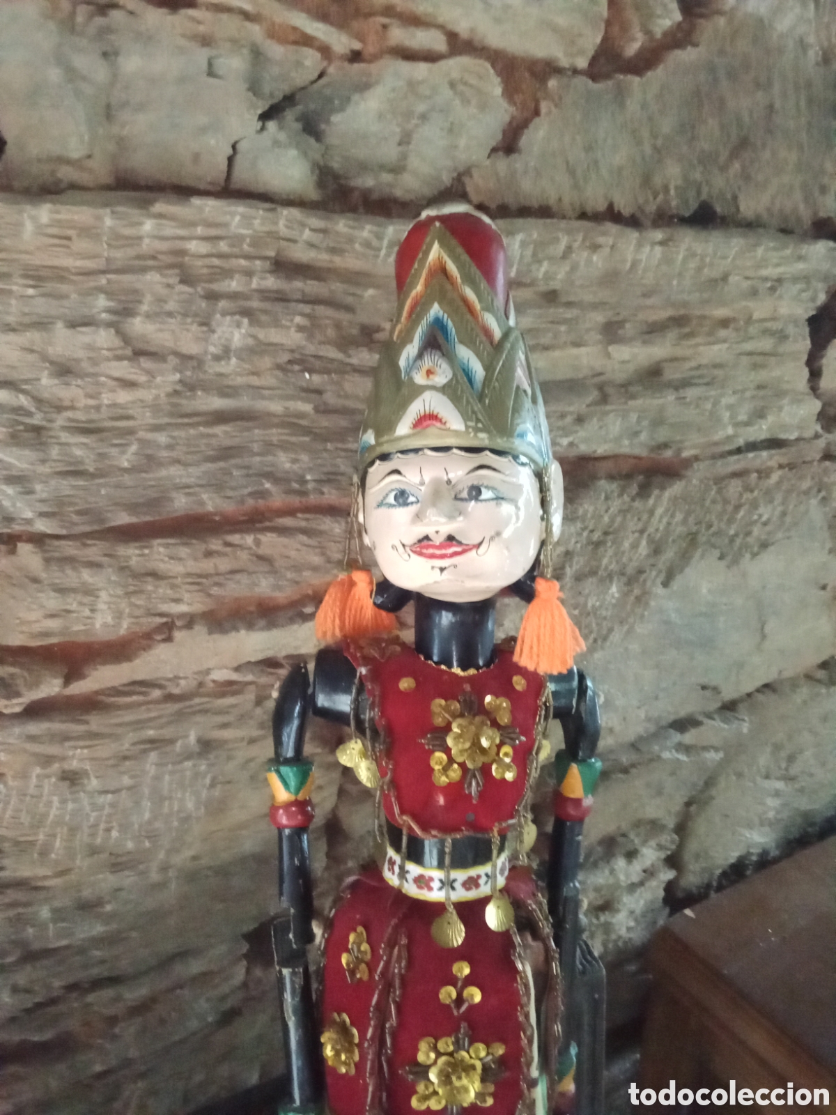 Mu&ntilde;ecas extranjeras: MARIONETA INDONESIA - MADERA POLICROMADA - Foto 2