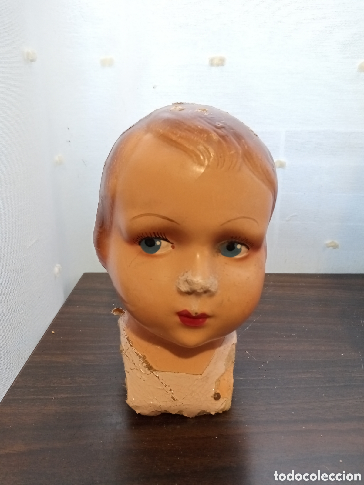 Mu&ntilde;ecas extranjeras: Busto de mu&ntilde;eca francesa en cart&oacute;n piedra - Foto 1