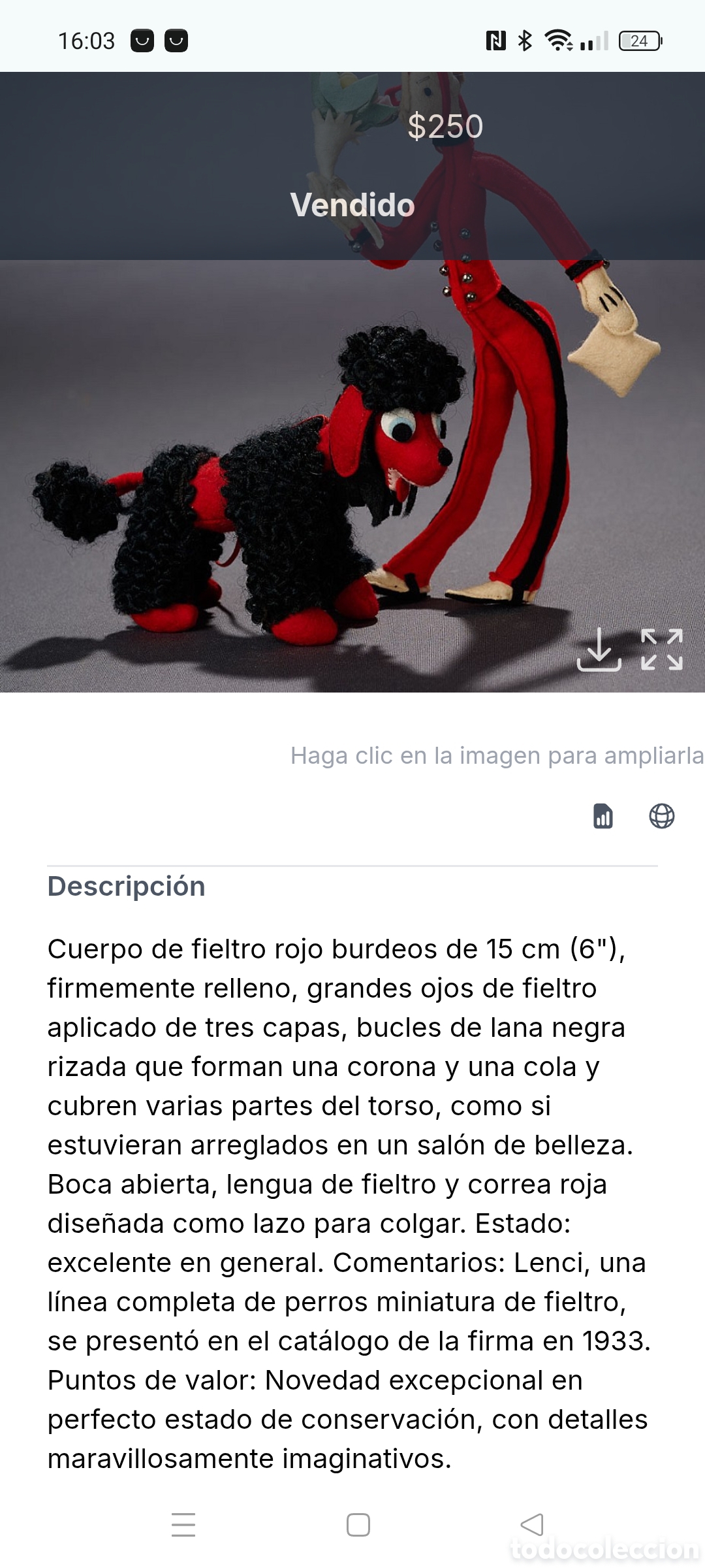 Mu&ntilde;ecas extranjeras: Perro Lenci antiguo grande de 1933 - Foto 10