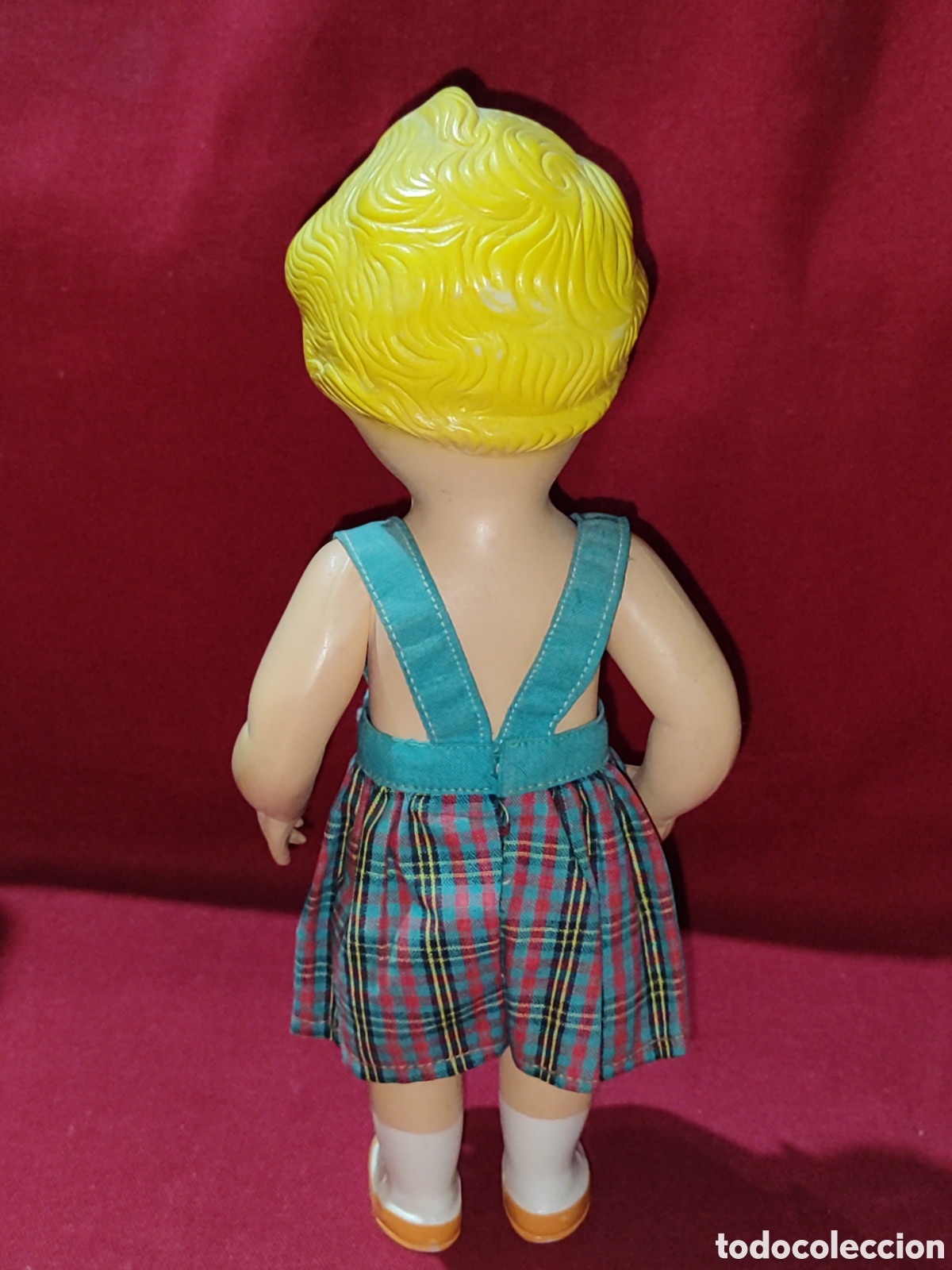 Mu&ntilde;ecas extranjeras: Antigua mu&ntilde;eca de celuloide con vestido original de la &eacute;poca - Foto 3