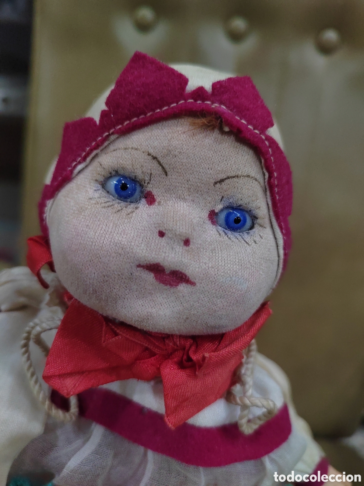 Mu&ntilde;ecas extranjeras: Antigua.mu&ntilde;eca trapo y cart&oacute;n - Foto 4