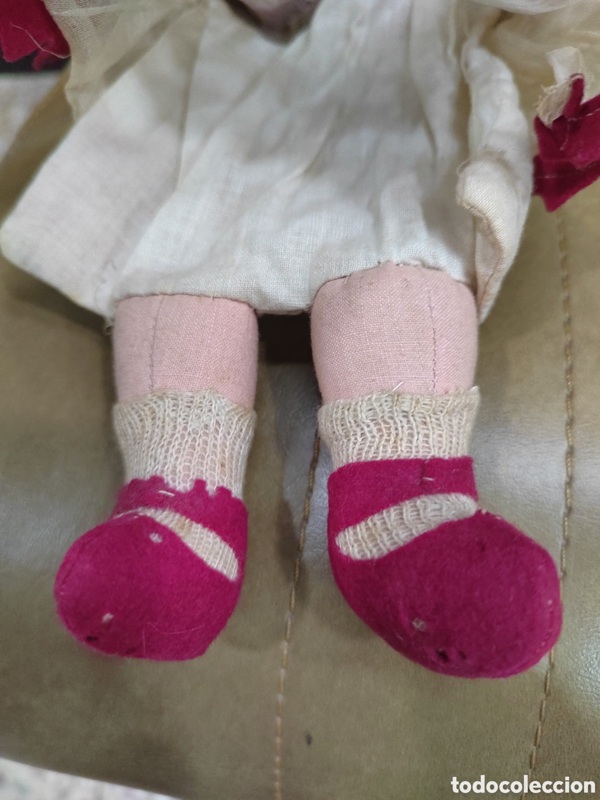 Mu&ntilde;ecas extranjeras: Antigua.mu&ntilde;eca trapo y cart&oacute;n - Foto 6