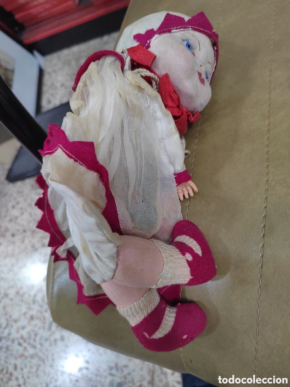 Mu&ntilde;ecas extranjeras: Antigua.mu&ntilde;eca trapo y cart&oacute;n - Foto 8