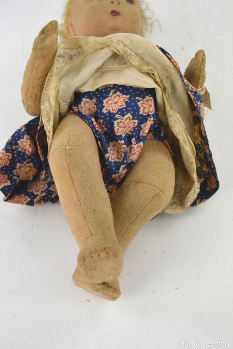 Mu&ntilde;ecas extranjeras: Mu&ntilde;eca de trapo, 1900s, sin marca aparente. - Foto 4