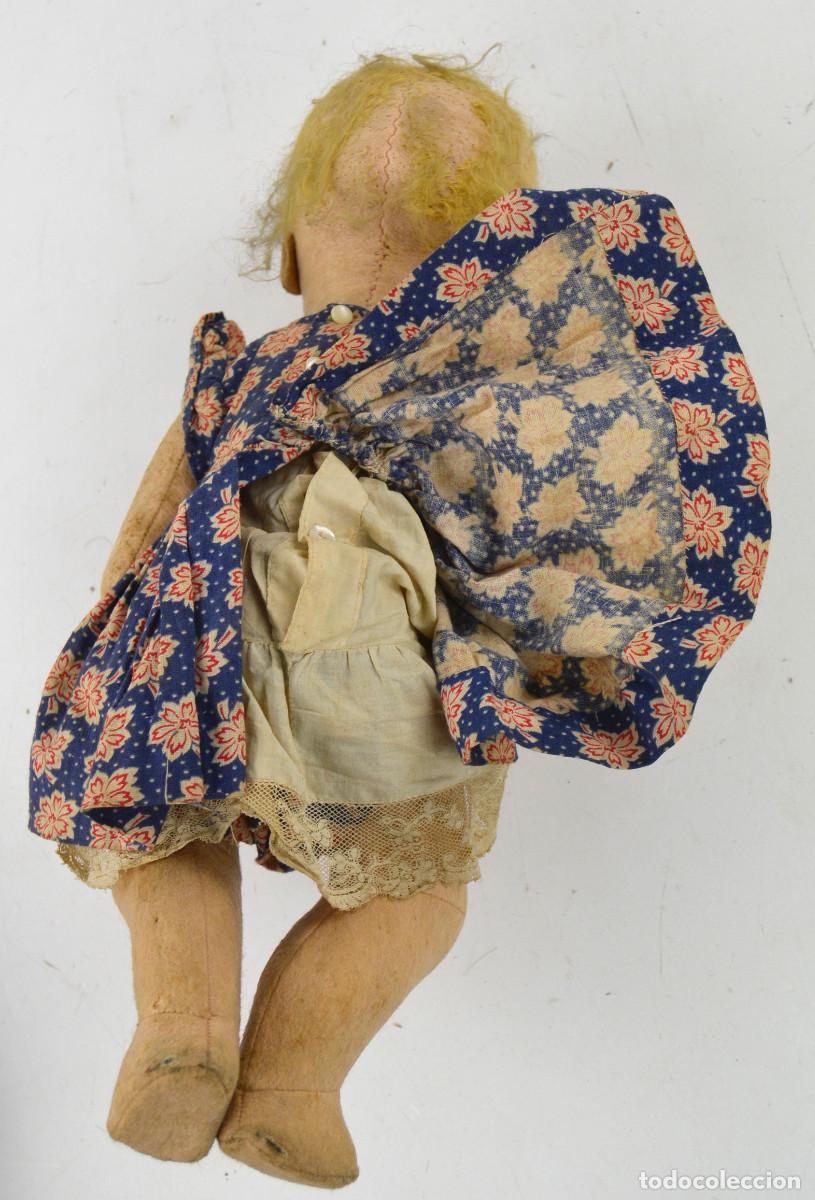 Mu&ntilde;ecas extranjeras: Mu&ntilde;eca de trapo, 1900s, sin marca aparente. - Foto 5