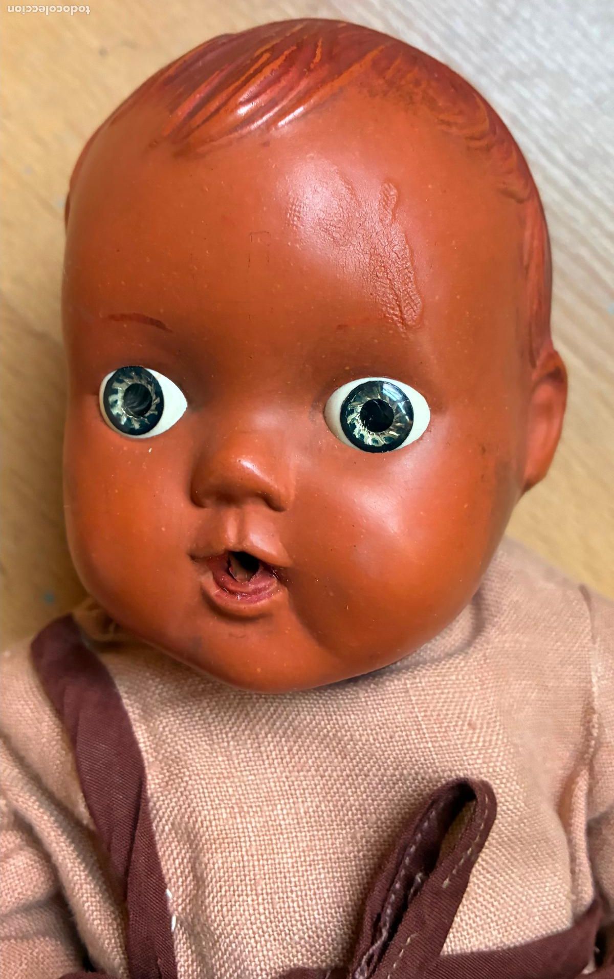 Mu&ntilde;ecas extranjeras: ANTIGUO MU&Ntilde;ECO DE GOMA NEGRITO, - Foto 4