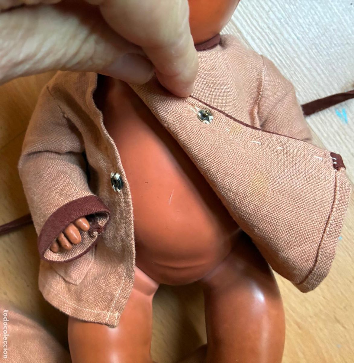 Mu&ntilde;ecas extranjeras: ANTIGUO MU&Ntilde;ECO DE GOMA NEGRITO, - Foto 5