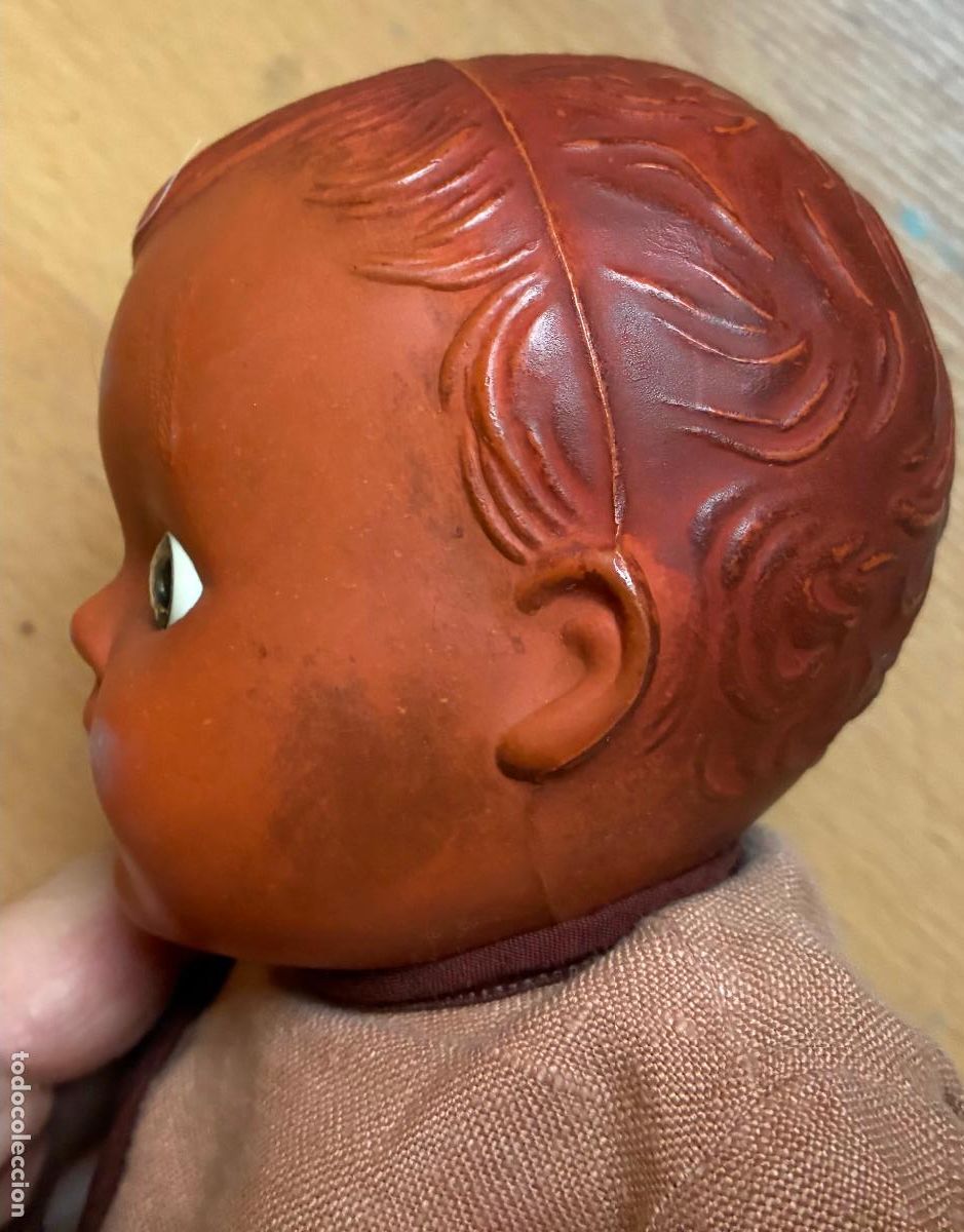 Mu&ntilde;ecas extranjeras: ANTIGUO MU&Ntilde;ECO DE GOMA NEGRITO, - Foto 6