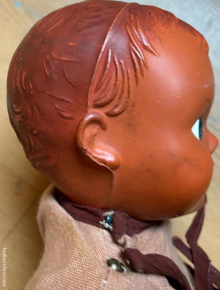 Mu&ntilde;ecas extranjeras: ANTIGUO MU&Ntilde;ECO DE GOMA NEGRITO, - Foto 9