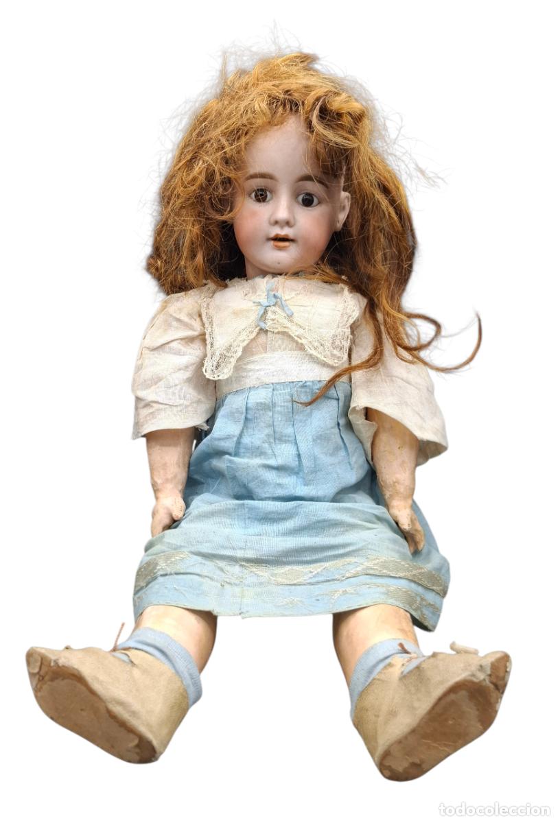 Bambole Internazionali: + ANTIGUA MU&Ntilde;ECA CON CABEZA DE PORCELANA Y BRAZOS Y PIERNAS ARTICULADOS EN MADERA - GRABADA I9