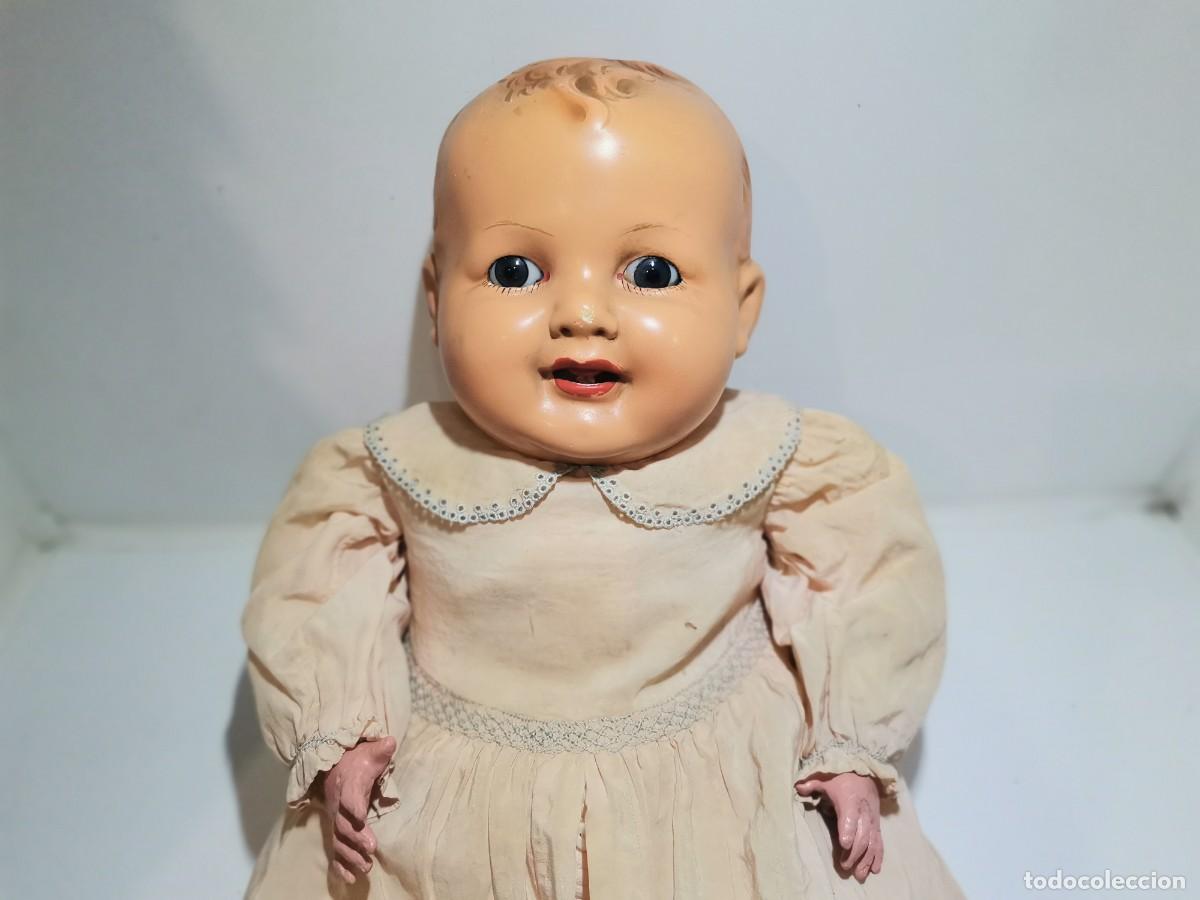 Mu&ntilde;ecas extranjeras: mu&ntilde;eca antigua de carton piedra - Foto 6