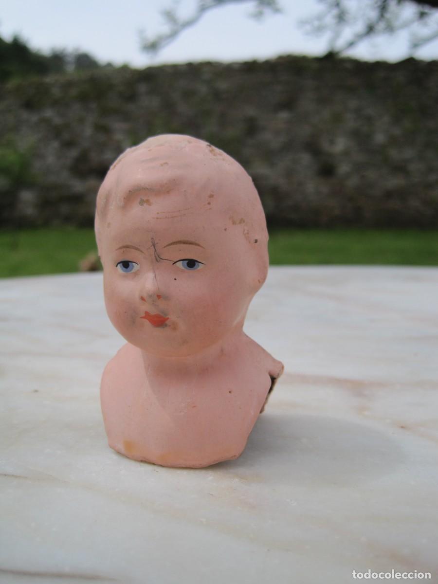 Mu&ntilde;ecas Extranjeras: ANTIGUA CABEZA ALEMANA DE MU&Ntilde;ECO - CART&Oacute;N PIEDRA - GERMANY