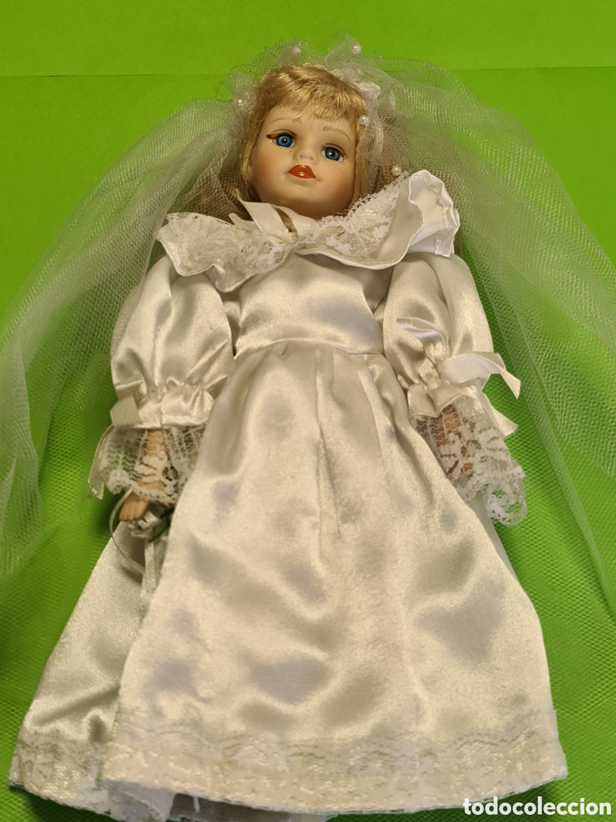 Internationale Puppen: Mu&ntilde;eca Novia Porcelana Vestido Blanco