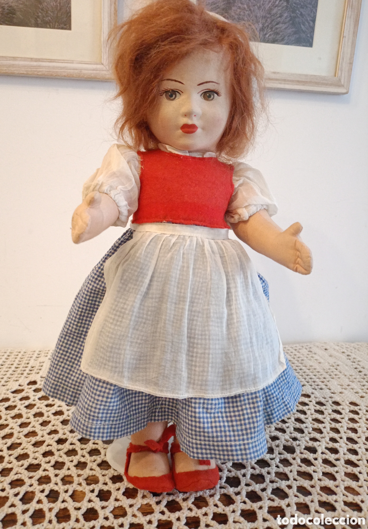 Mu&ntilde;ecas Extranjeras: Antigua mu&ntilde;eca tipo Lenci de los a&ntilde;os 30 o 40