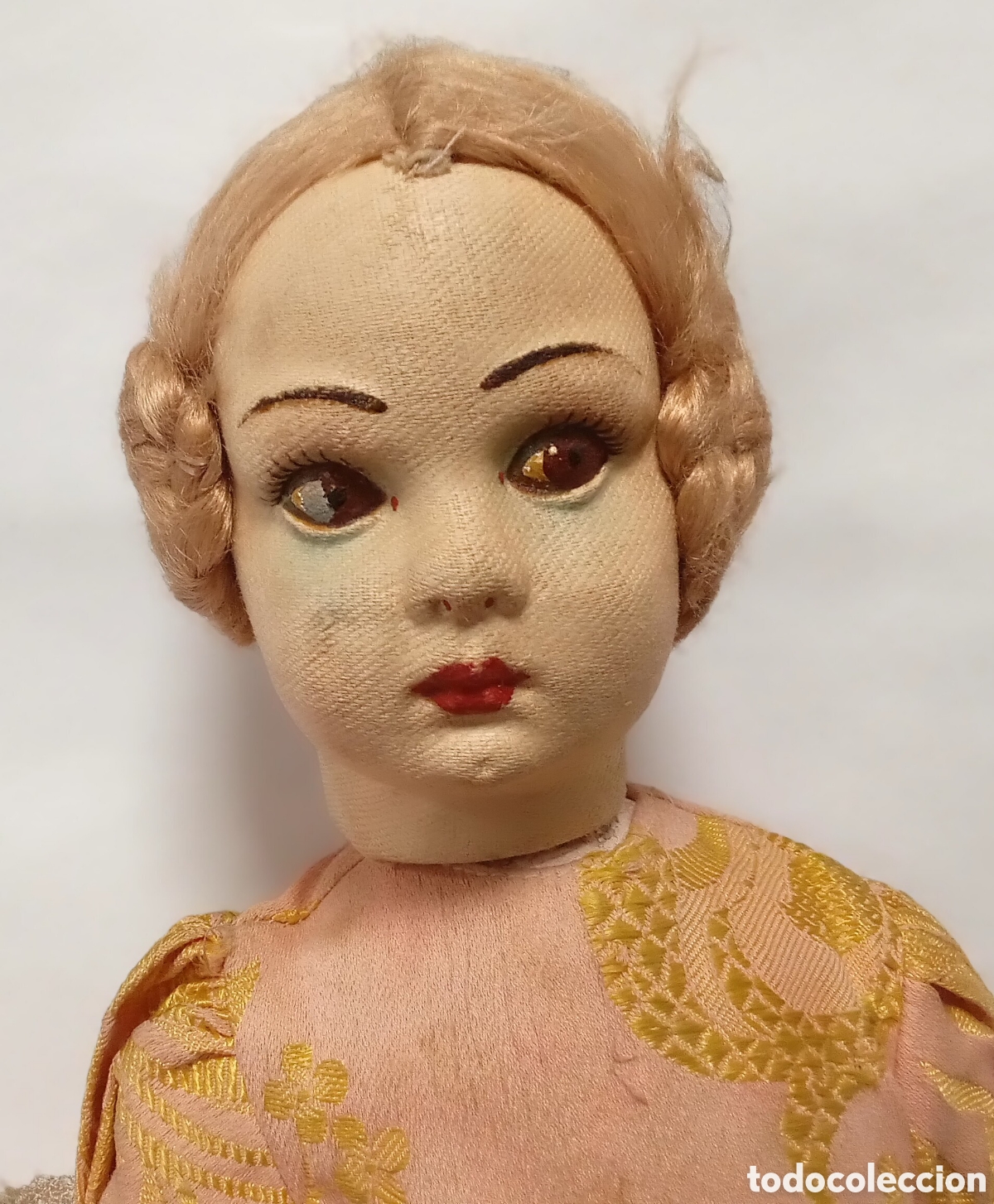 Mu&ntilde;ecas extranjeras: Mu&ntilde;eca de &eacute;poca tipo Lenci Pag&eacute;s de fieltro prensado - Foto 2
