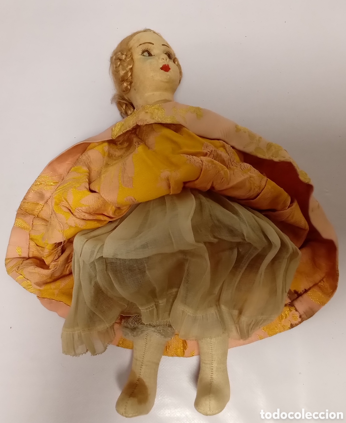 Mu&ntilde;ecas extranjeras: Mu&ntilde;eca de &eacute;poca tipo Lenci Pag&eacute;s de fieltro prensado - Foto 7