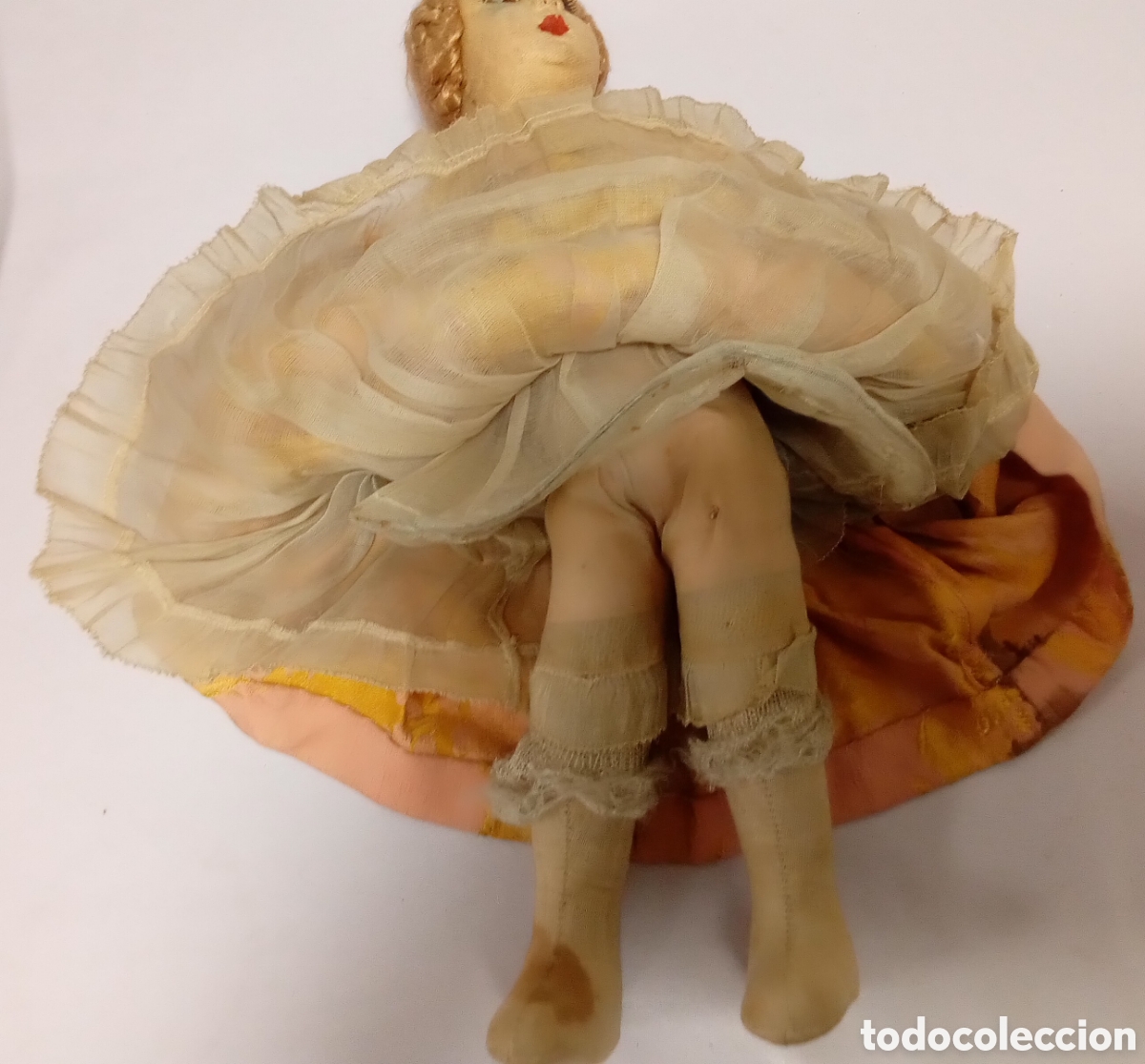 Mu&ntilde;ecas extranjeras: Mu&ntilde;eca de &eacute;poca tipo Lenci Pag&eacute;s de fieltro prensado - Foto 8
