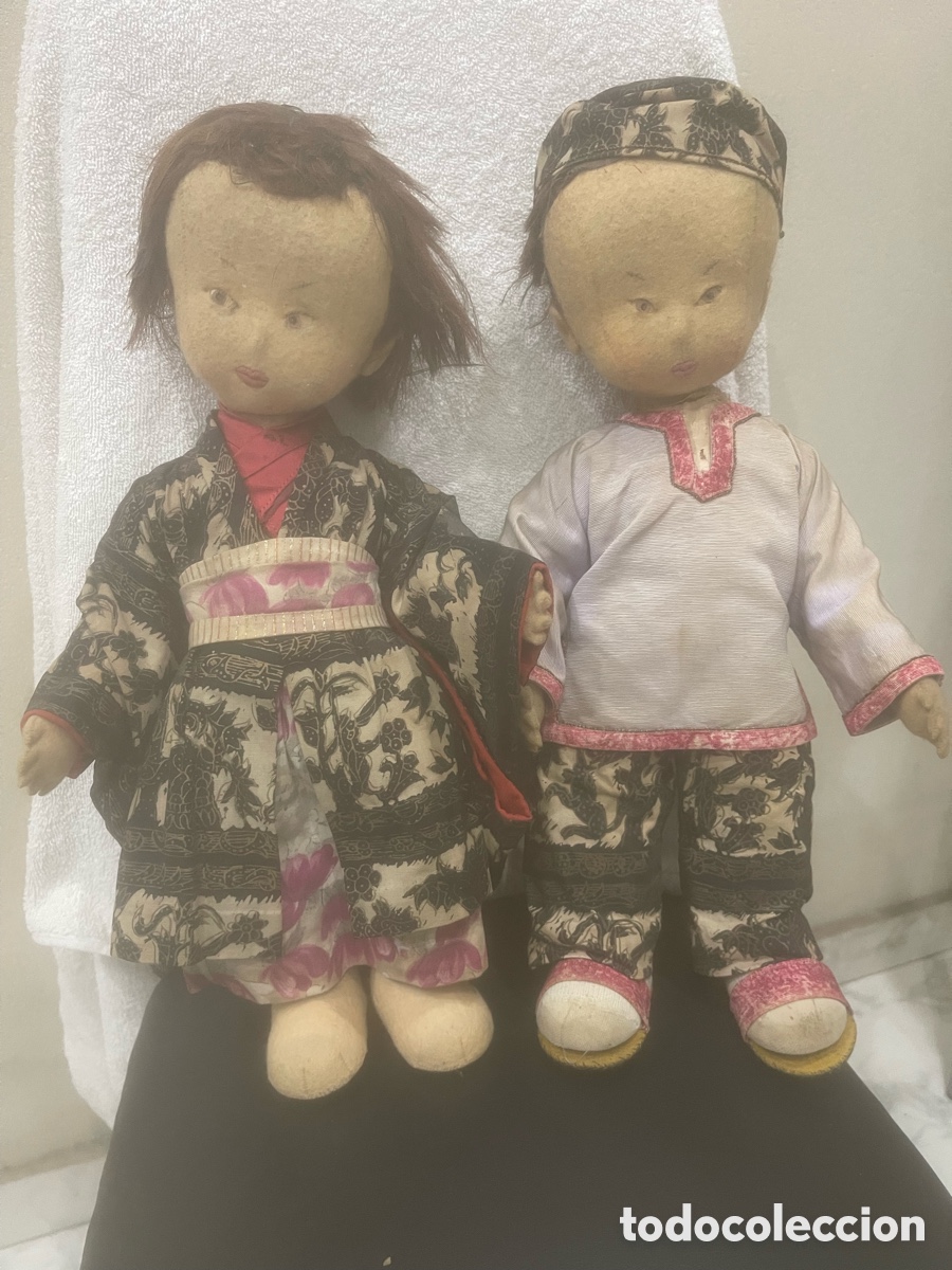 Mu&ntilde;ecas extranjeras: Mu&ntilde;ecos de tela de pa&ntilde;o lenci antiguos