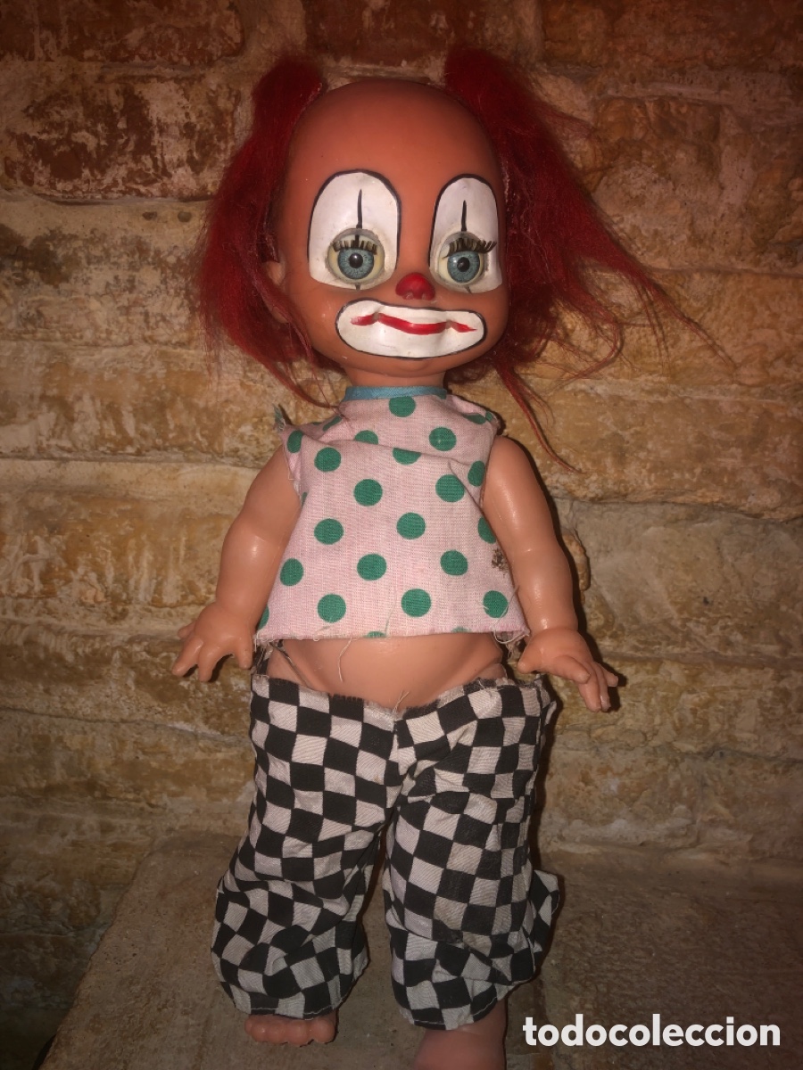 Mu&ntilde;ecas extranjeras: Mu&ntilde;eco payaso antiguo