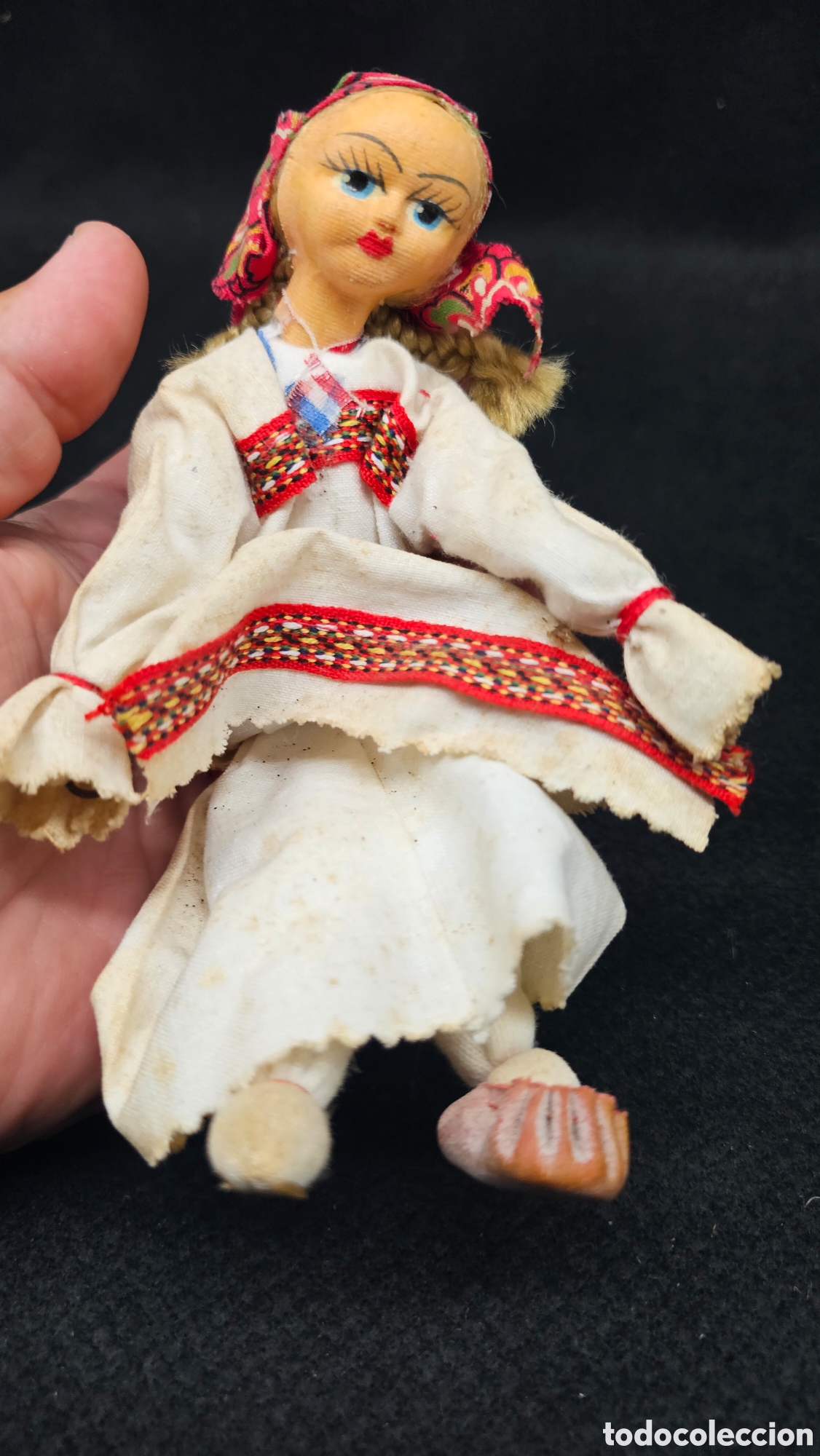 Mu&ntilde;ecas extranjeras: mu&ntilde;eca folcl&oacute;rica tradicional vintage de fabricaci&oacute;n artesanal, de Croacia