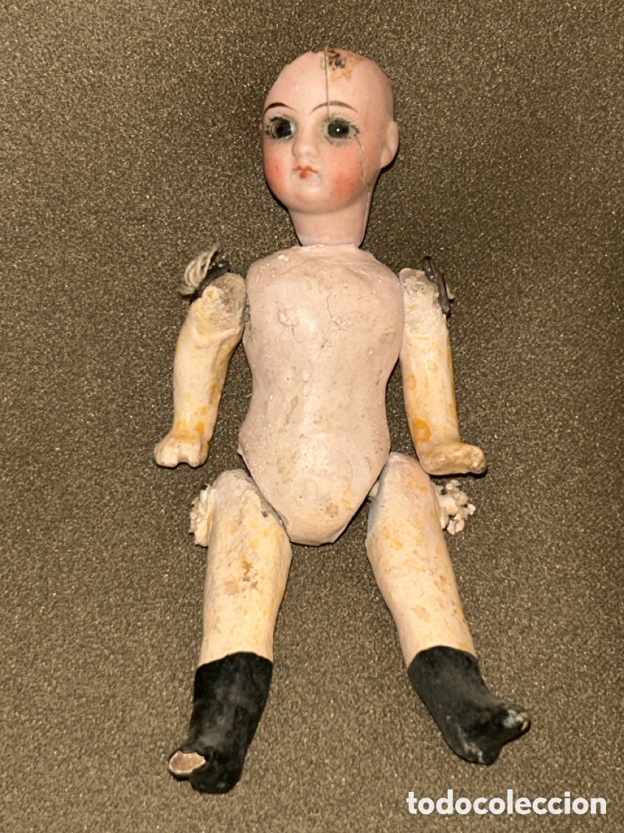 Mu&ntilde;ecas extranjeras: ANTIGUO MU&Ntilde;ECO CON CABEZA BISCUIT Y CUERPO CART&Oacute;N PIEDRA PRINCIPIOS DE SIGLO XX *VER FOTOS*