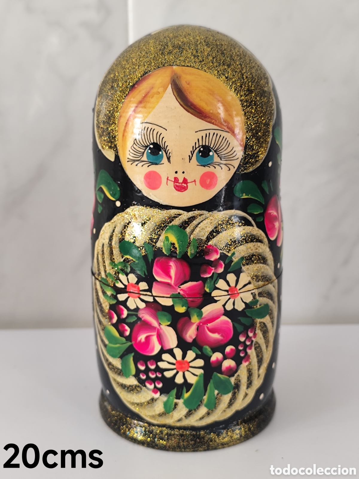Mu&ntilde;ecas extranjeras: Conjunto de Matrioskas rusas tradicionales - 7 piezas - de madera pintada