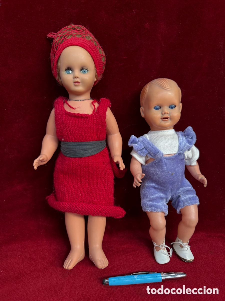 Mu&ntilde;ecas extranjeras: Lote de dos antiguas mu&ntilde;ecas,Gege y M Q Italia!